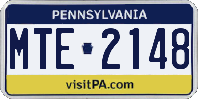 PA license plate MTE2148