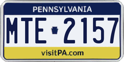 PA license plate MTE2157