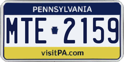 PA license plate MTE2159