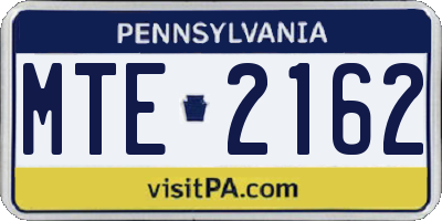 PA license plate MTE2162