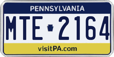 PA license plate MTE2164