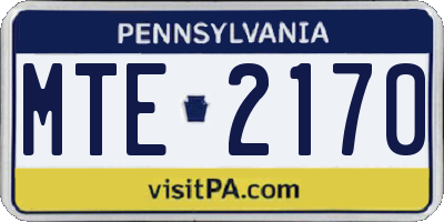 PA license plate MTE2170