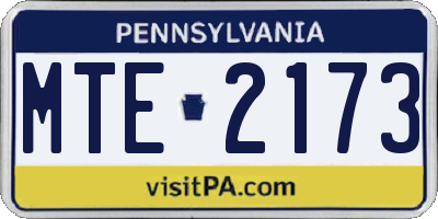 PA license plate MTE2173
