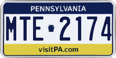 PA license plate MTE2174