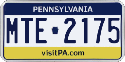PA license plate MTE2175