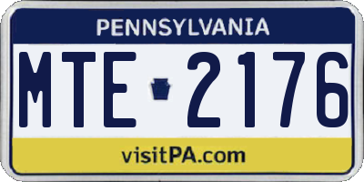 PA license plate MTE2176