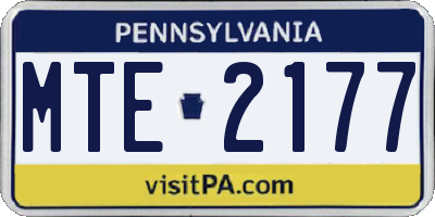 PA license plate MTE2177