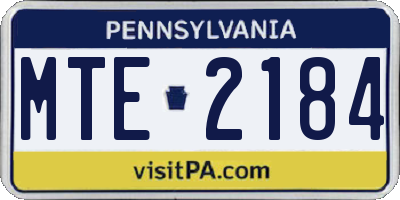 PA license plate MTE2184