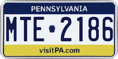 PA license plate MTE2186