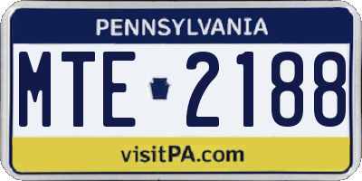 PA license plate MTE2188