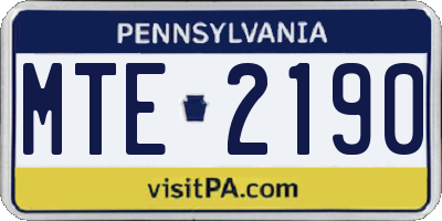 PA license plate MTE2190