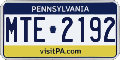 PA license plate MTE2192
