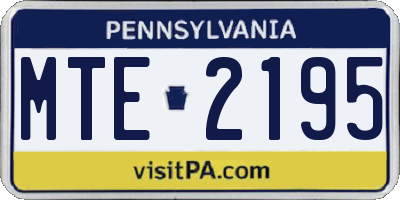 PA license plate MTE2195