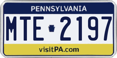PA license plate MTE2197