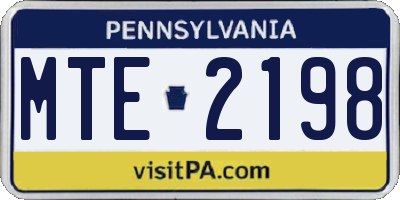 PA license plate MTE2198