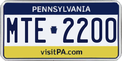 PA license plate MTE2200