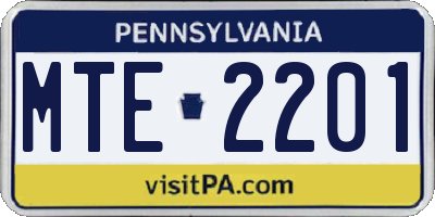 PA license plate MTE2201