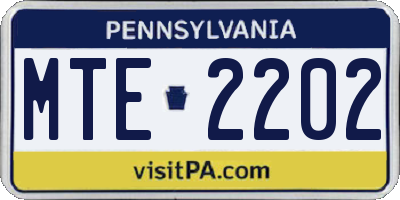 PA license plate MTE2202