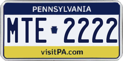 PA license plate MTE2222