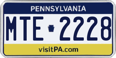 PA license plate MTE2228