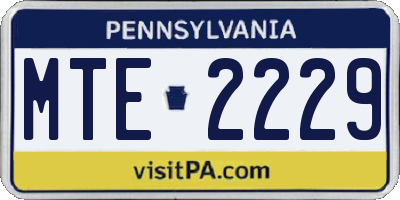 PA license plate MTE2229