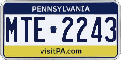 PA license plate MTE2243