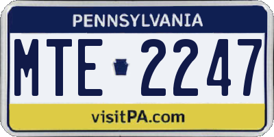 PA license plate MTE2247