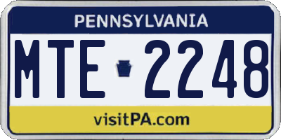 PA license plate MTE2248