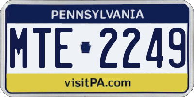 PA license plate MTE2249