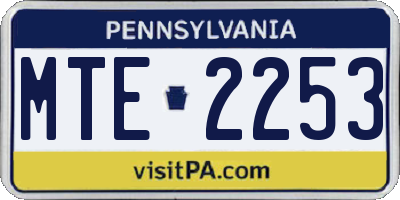 PA license plate MTE2253