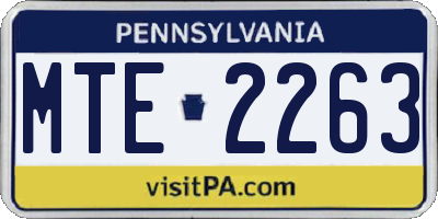 PA license plate MTE2263