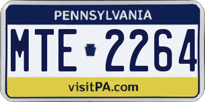PA license plate MTE2264