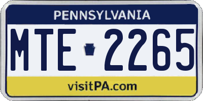 PA license plate MTE2265
