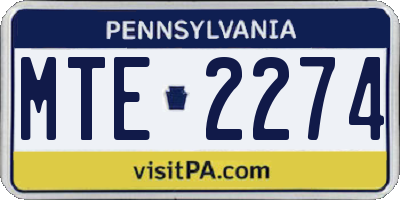 PA license plate MTE2274