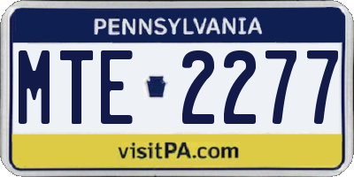 PA license plate MTE2277