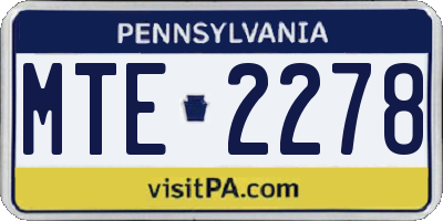 PA license plate MTE2278