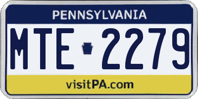 PA license plate MTE2279
