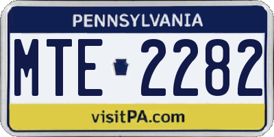 PA license plate MTE2282