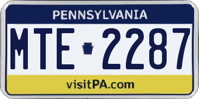 PA license plate MTE2287
