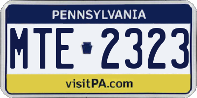 PA license plate MTE2323