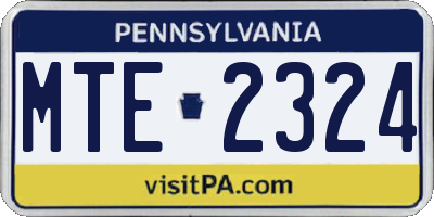 PA license plate MTE2324
