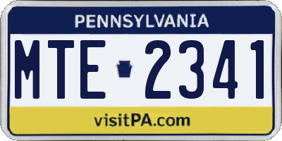 PA license plate MTE2341