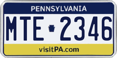 PA license plate MTE2346