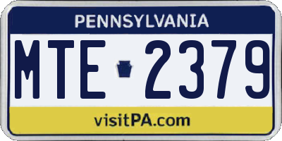 PA license plate MTE2379
