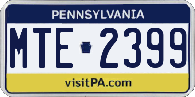 PA license plate MTE2399