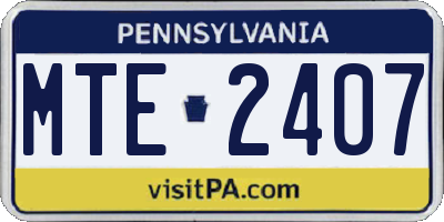 PA license plate MTE2407