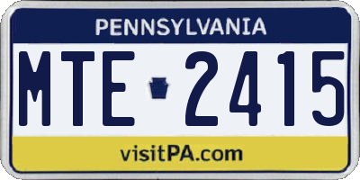 PA license plate MTE2415
