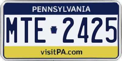 PA license plate MTE2425