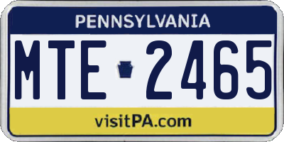 PA license plate MTE2465