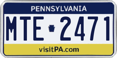 PA license plate MTE2471